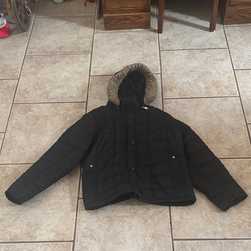 Jou Jou Faux Fur Trim Puffer Jacket